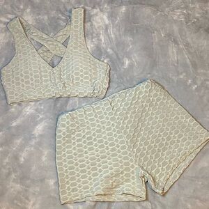 SHEIN Light Grey Honeycomb Loungewear Set